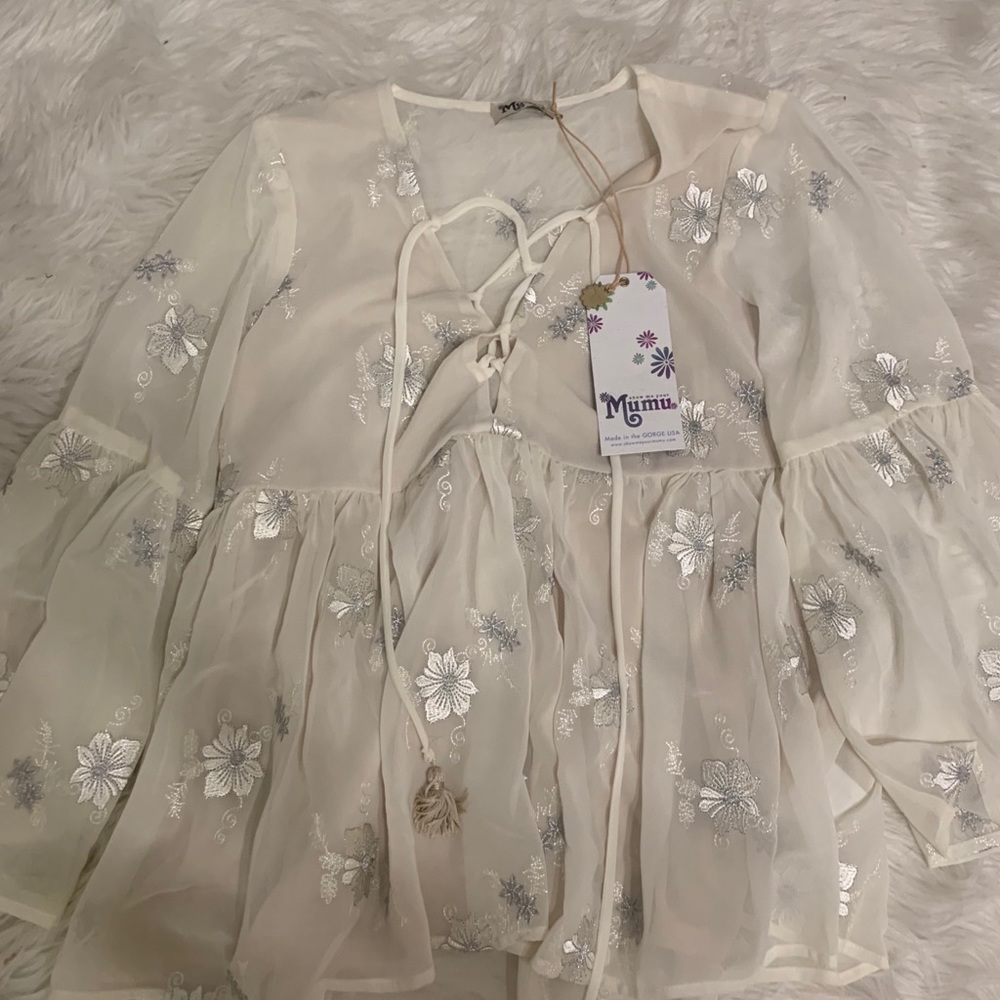 NWT Show Me Your MuMu White Blouse
